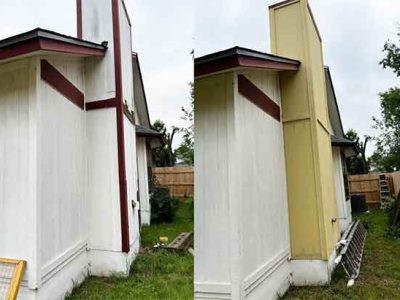 Before and After Chimney Siding Painting Services